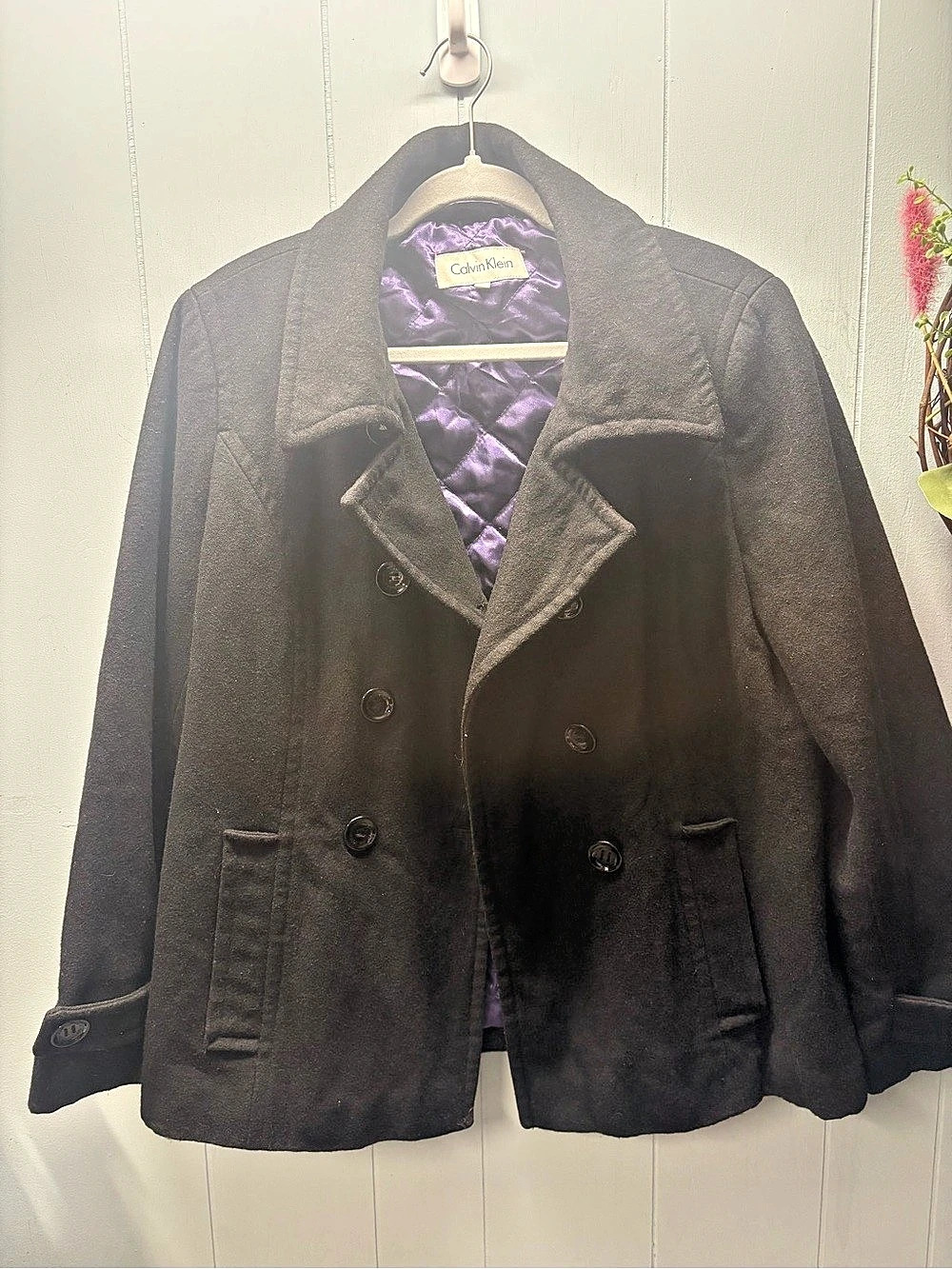 Calvin Klein Women's Pea Coat Black Size 14